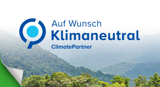 Banner Auf Wunsch Klimaneutral ClimatePartner